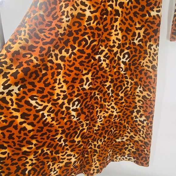 W118 by Walter Baker Orange Leopard Print Long Sleeve V-Neck Maxi Dress Sz M NWT - Picture 13 of 15